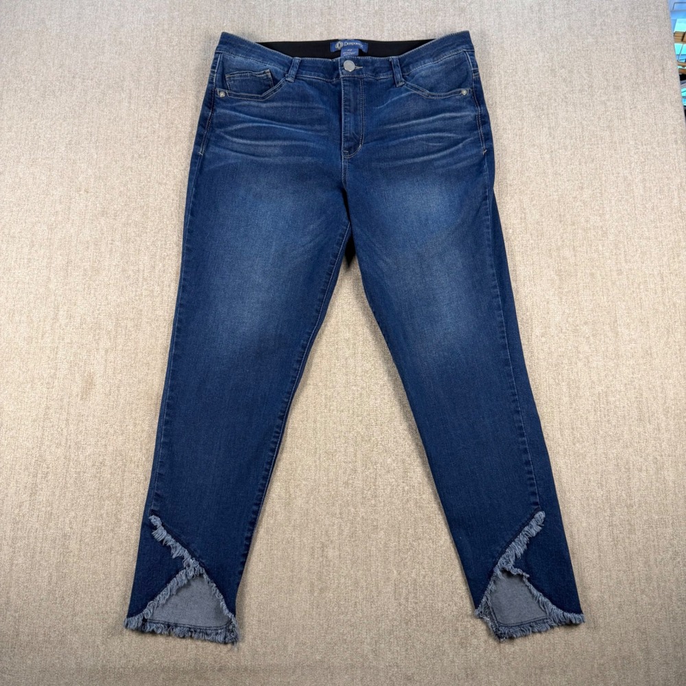 Democracy Ab solution Jeans Womens 12 Blue Frayed Tulip Hem Skinny Pants